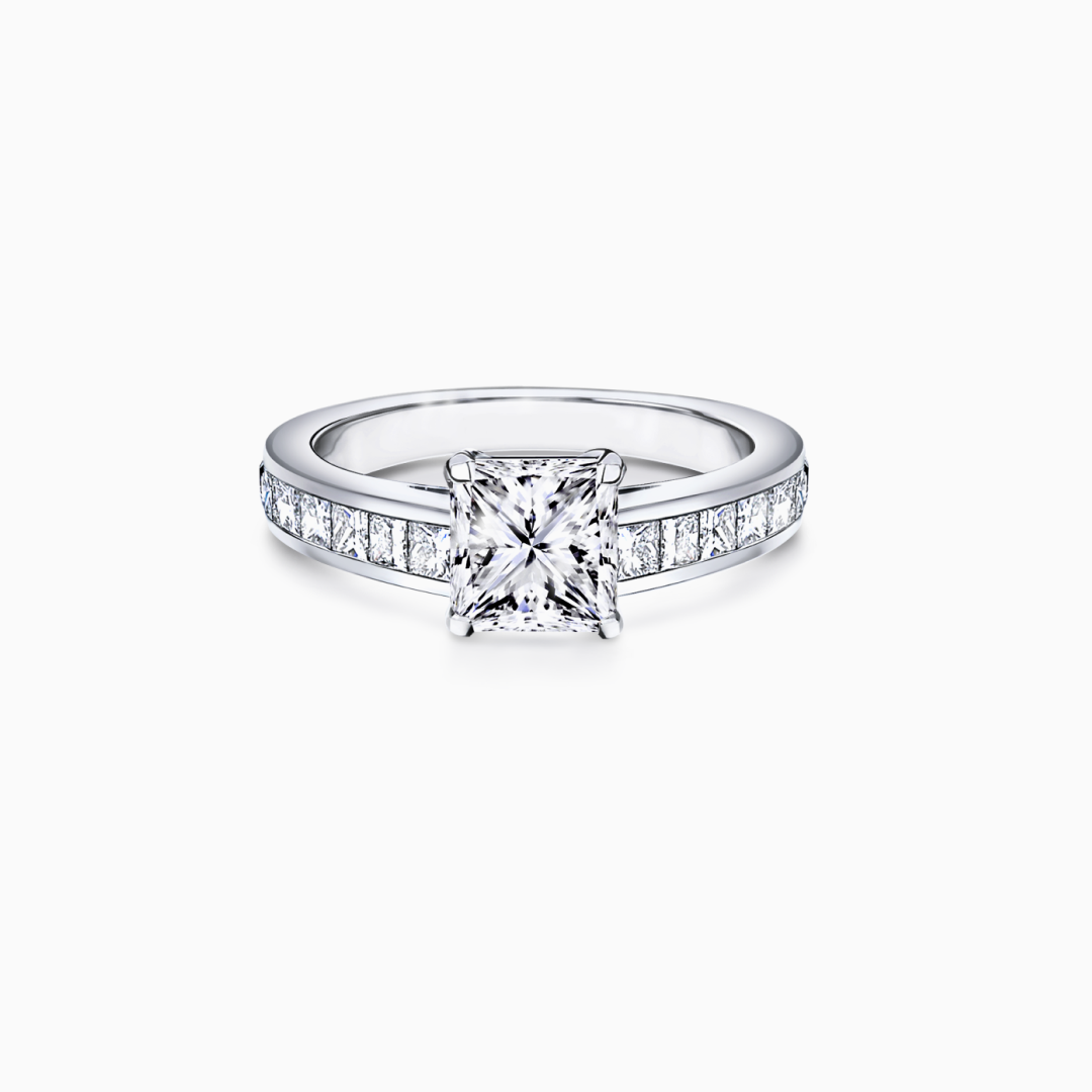 Diamond channel engagement on sale ring