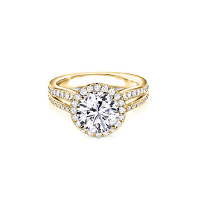 Brilliant Cut Split Band Diamond Engagement Ring