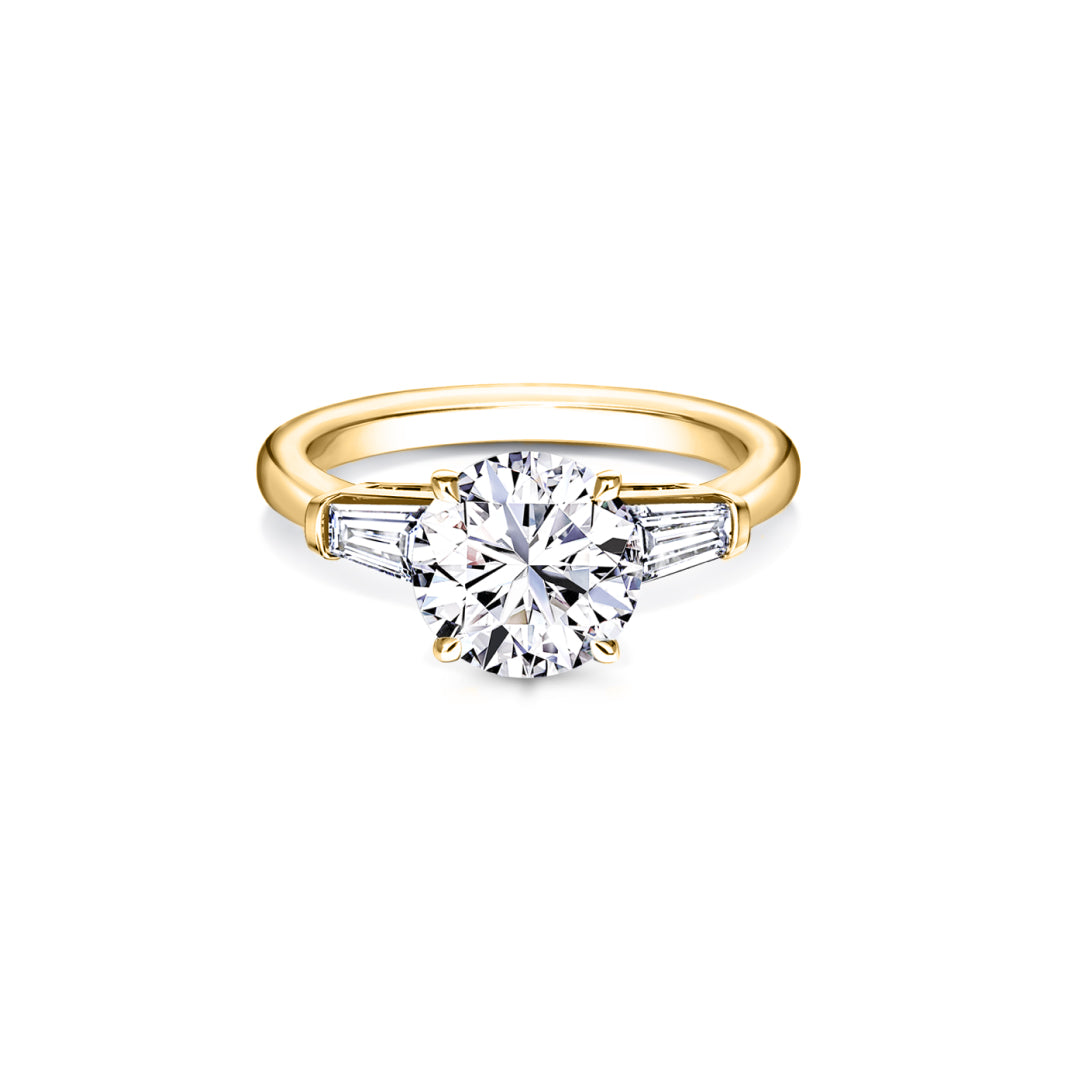 Aura Classic Baguette and Round Diamond Engagement Ring | Shane Co.