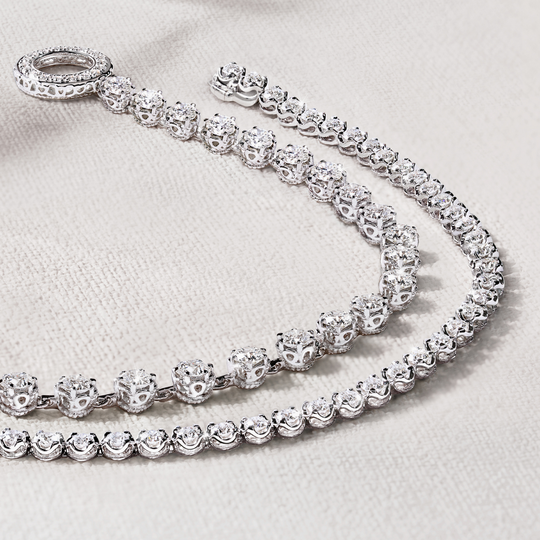 Diamond tennis bracelet store and necklace set