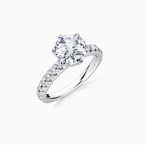 Modern Brilliant Cut Diamond Band Engagement Ring