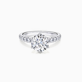 Modern Brilliant Cut Diamond Band Engagement Ring