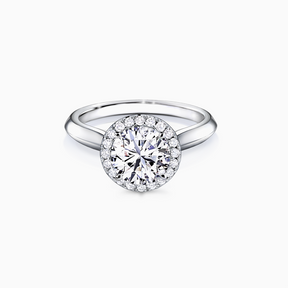 Modern Brilliant Cut Diamond Halo Engagement Ring