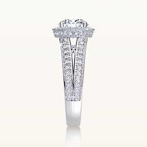 Brilliant Cut Split Band Diamond Engagement Ring